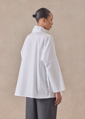 cotton chinese imperial shirt with chinese collar - long