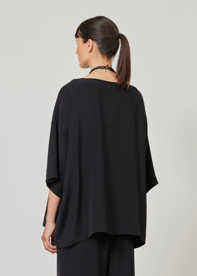 3/4 sleeve bateau neck tunic - long