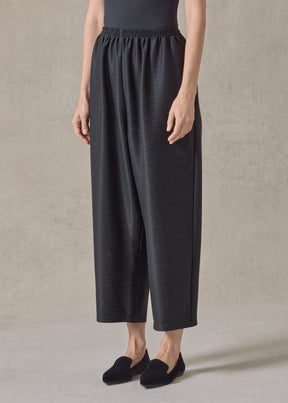 midweight silk plissé japanese trouser (black)