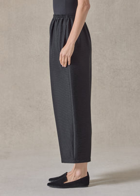 midweight silk plissé japanese trouser (black)