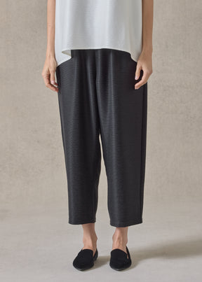 midweight silk plissé japanese trouser (black)