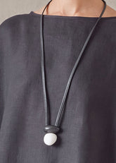 black and white gemstone pendant