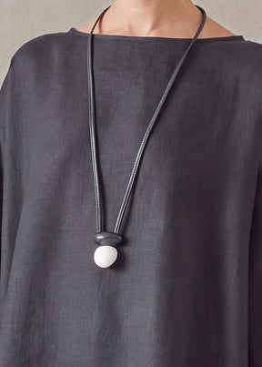 black and white gemstone pendant