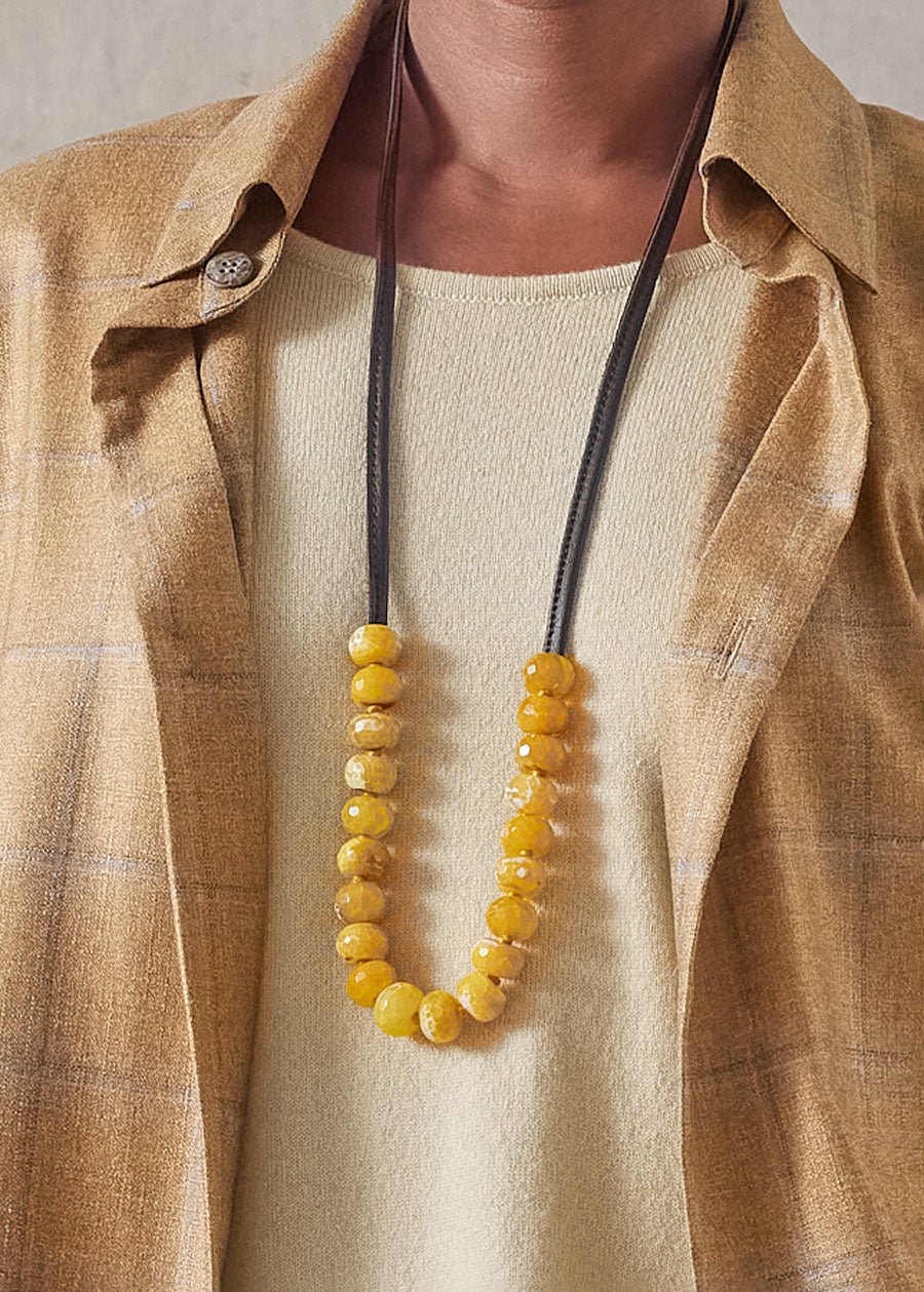 single strand necklace of semi-precious gemstones