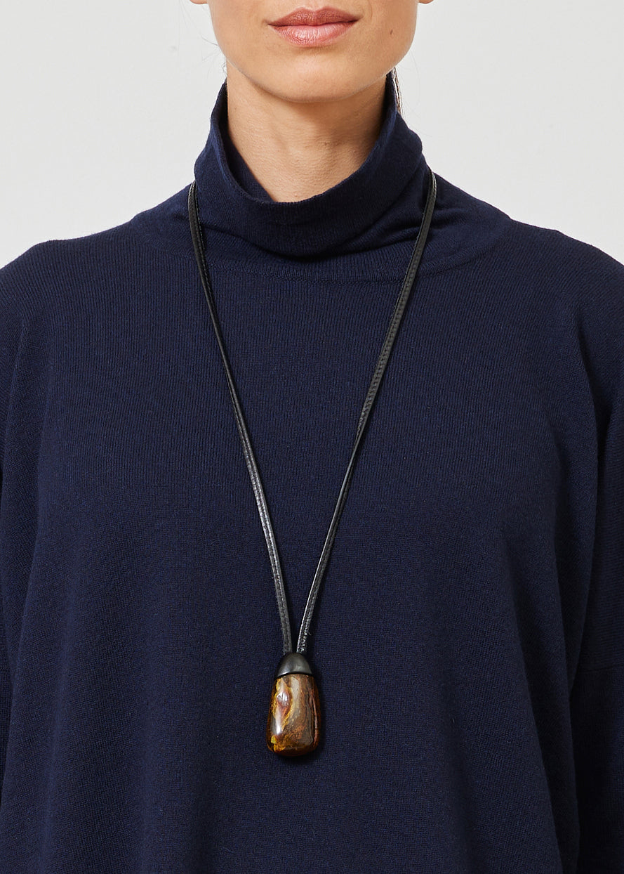 natural amber stone pendant with kamagong