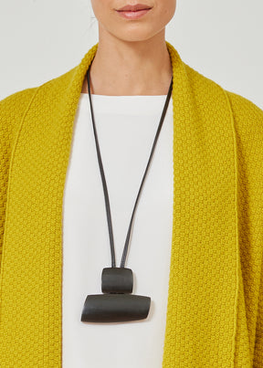 2 part square and rectangular pendant in black
