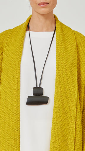 2 part square and rectangular pendant in black