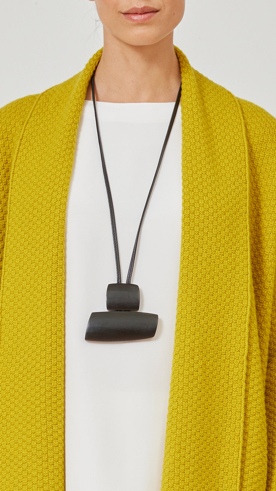 2 part square and rectangular pendant in black