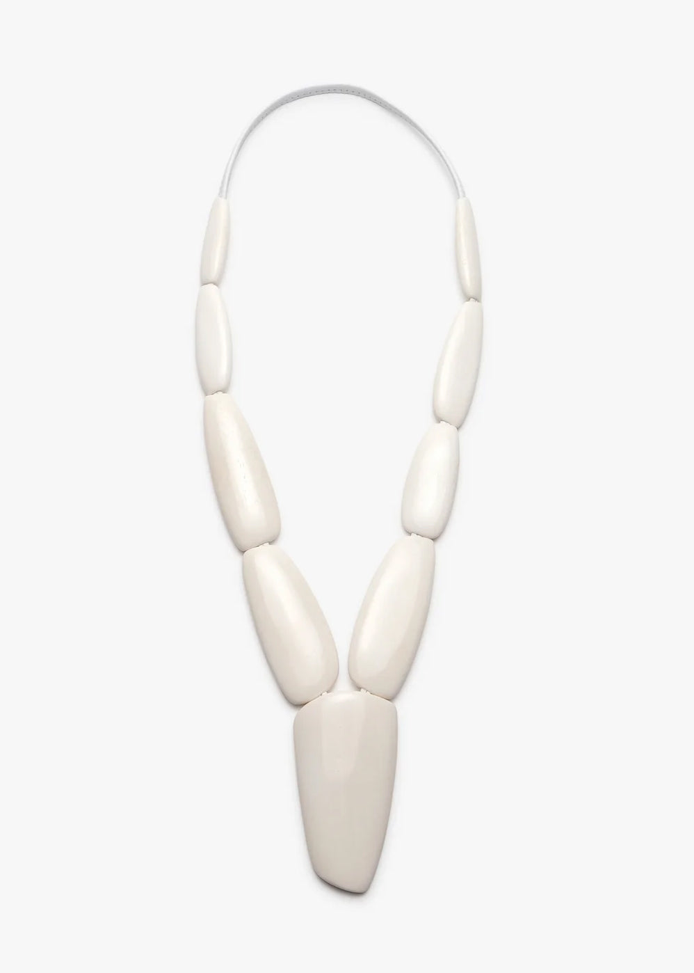mid length segmented white bone necklace