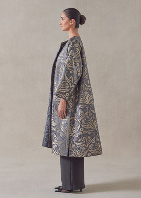 round neck chinese jacket - 3/4 length (reversible)