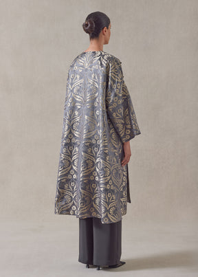 round neck chinese jacket - 3/4 length (reversible)