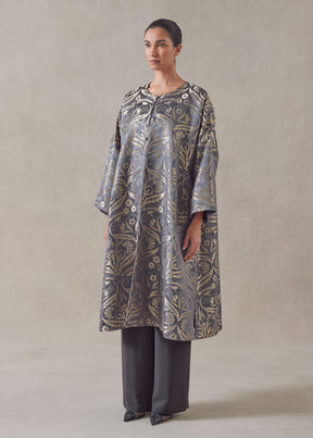round neck chinese jacket - 3/4 length (reversible)