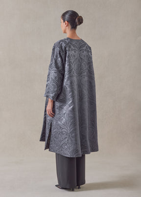 round neck chinese jacket - 3/4 length (reversible)