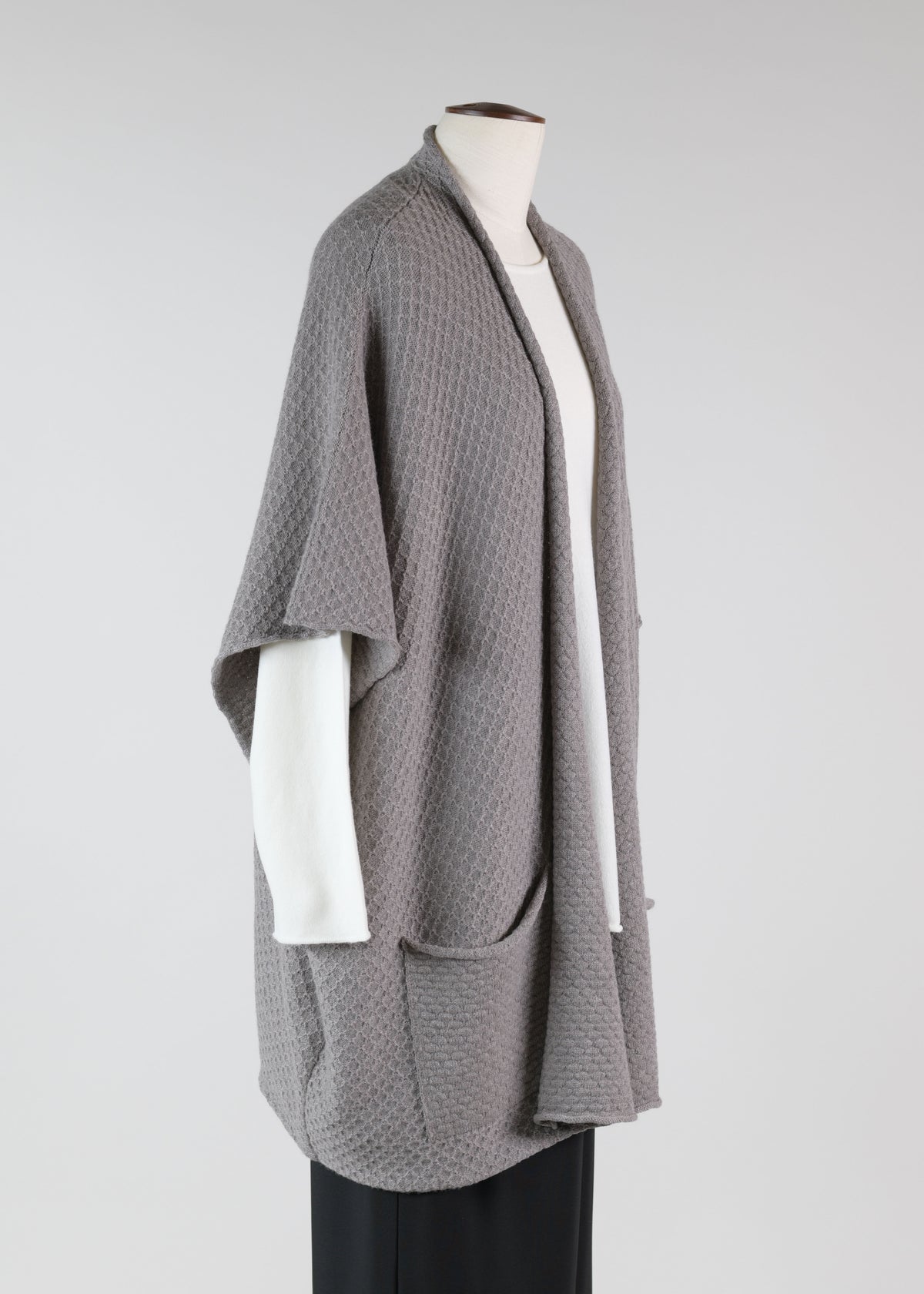 merino wide rolling front tabard - long plus