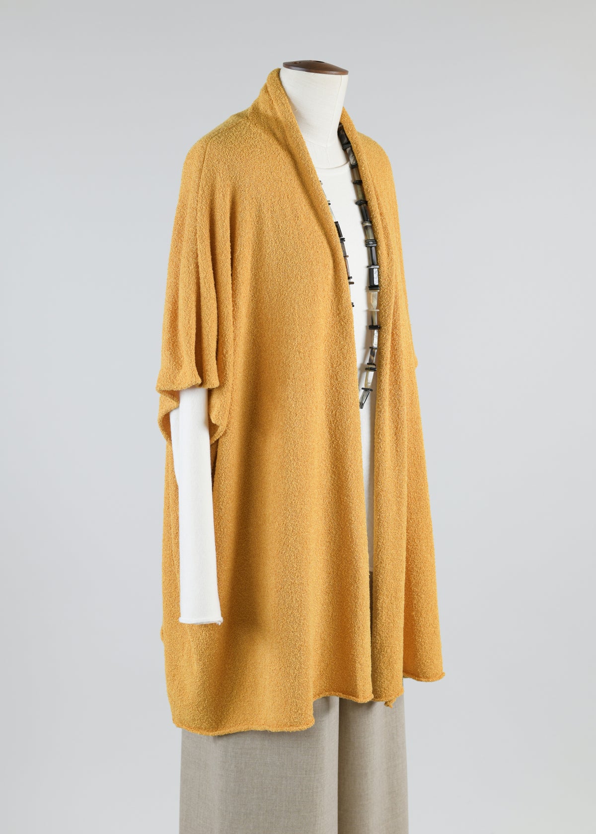wide sleeveless shawl collar cardigan - long