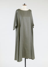 scoop neck t-shirt dress w/bias side panel