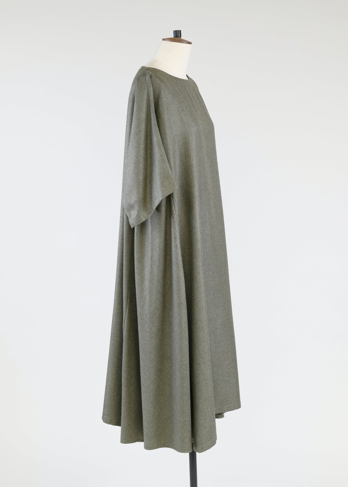 scoop neck t-shirt dress w/bias side panel