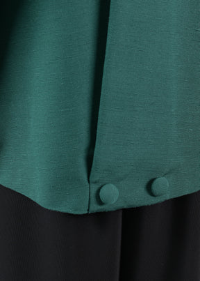 silk sloped shoulder chinese collar jacket with back button detail - long (3/4 sleeve)