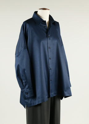 wide longer back shirt with collar - long