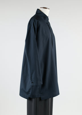 slim a-line chinese collar shirt with step insert long plus