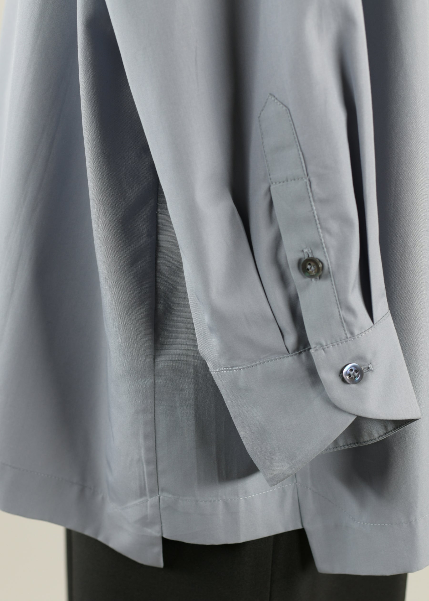 slim a-line shirt with v-neck and stepped inserts - long