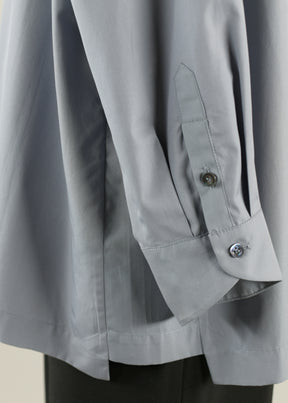 slim a-line shirt with v-neck and stepped inserts - long