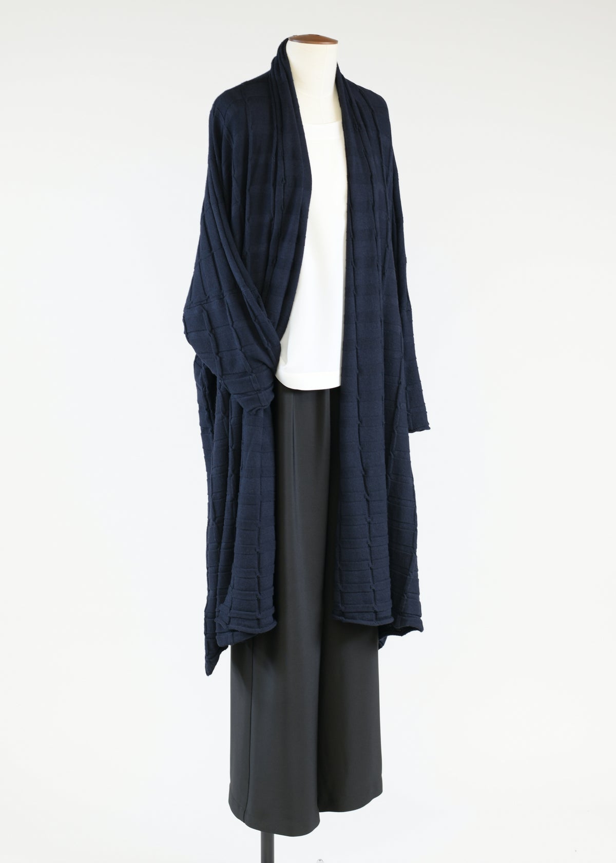 wide square shawl collar cardi coat - very long