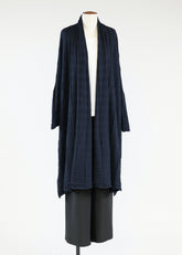 wide square shawl collar cardi coat - very long