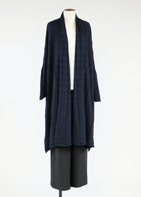 wide square shawl collar cardi coat - very long
