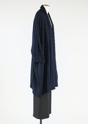 wide square shawl collar cardi coat - very long
