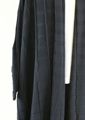 wide square shawl collar cardi coat - very long