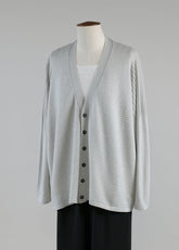 3/4 width v neck cardigan - mid plus