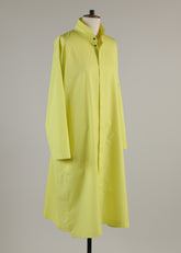 slim a-line double stand collar shirt dress with stepped inserts - 3/4 length