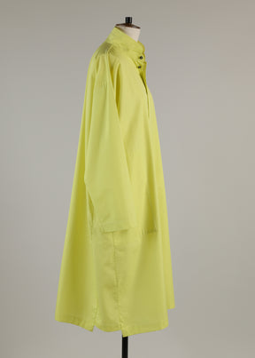 slim a-line double stand collar shirt dress with stepped inserts - 3/4 length