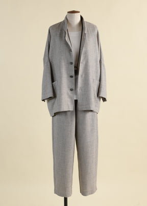 alpaca wool mix longer japanese trouser with ankle slits