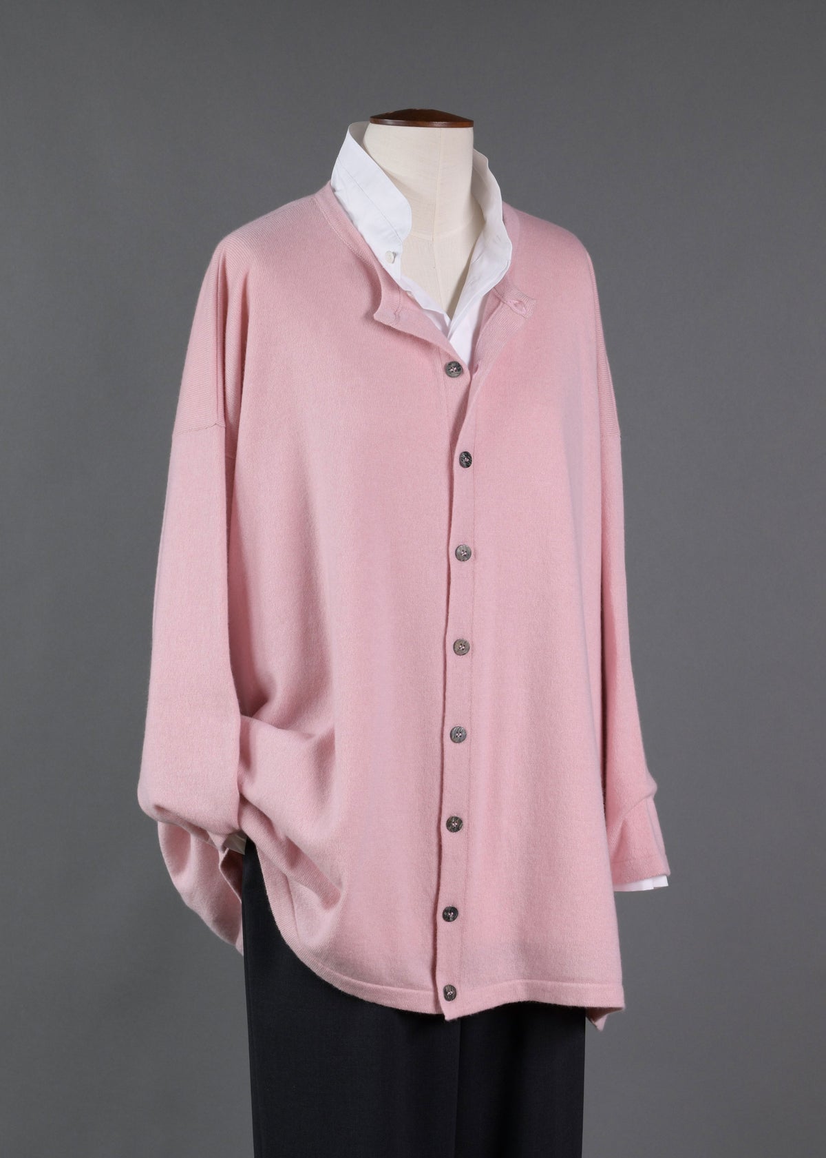 cashmere angle-to-front round neck cardigan - long