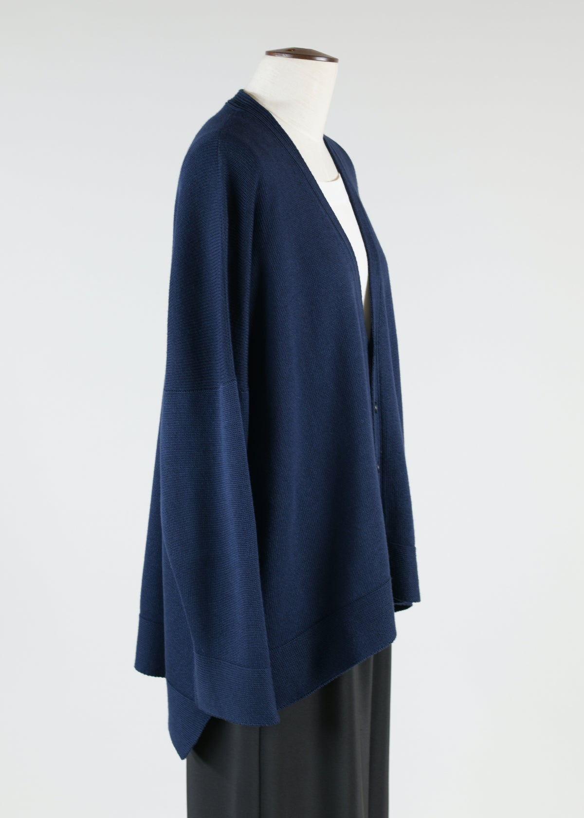 3/4 width longer back v-neck button cardigan - mid plus