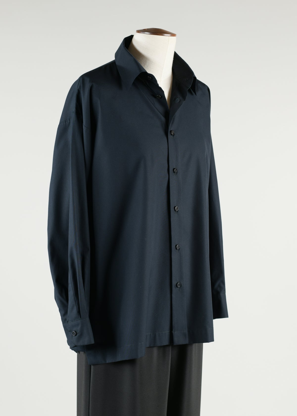 slim a-line shirt with collar and stepped inserts - long