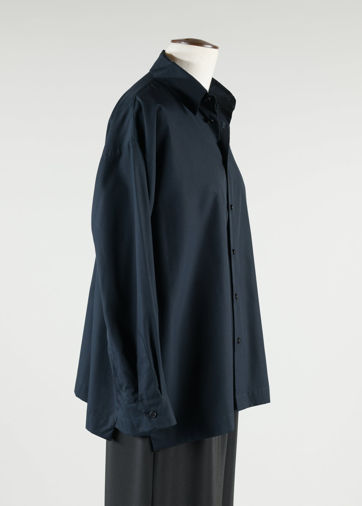 slim a-line shirt with collar and stepped inserts - long