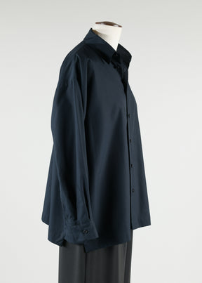 slim a-line shirt with collar and stepped inserts - long