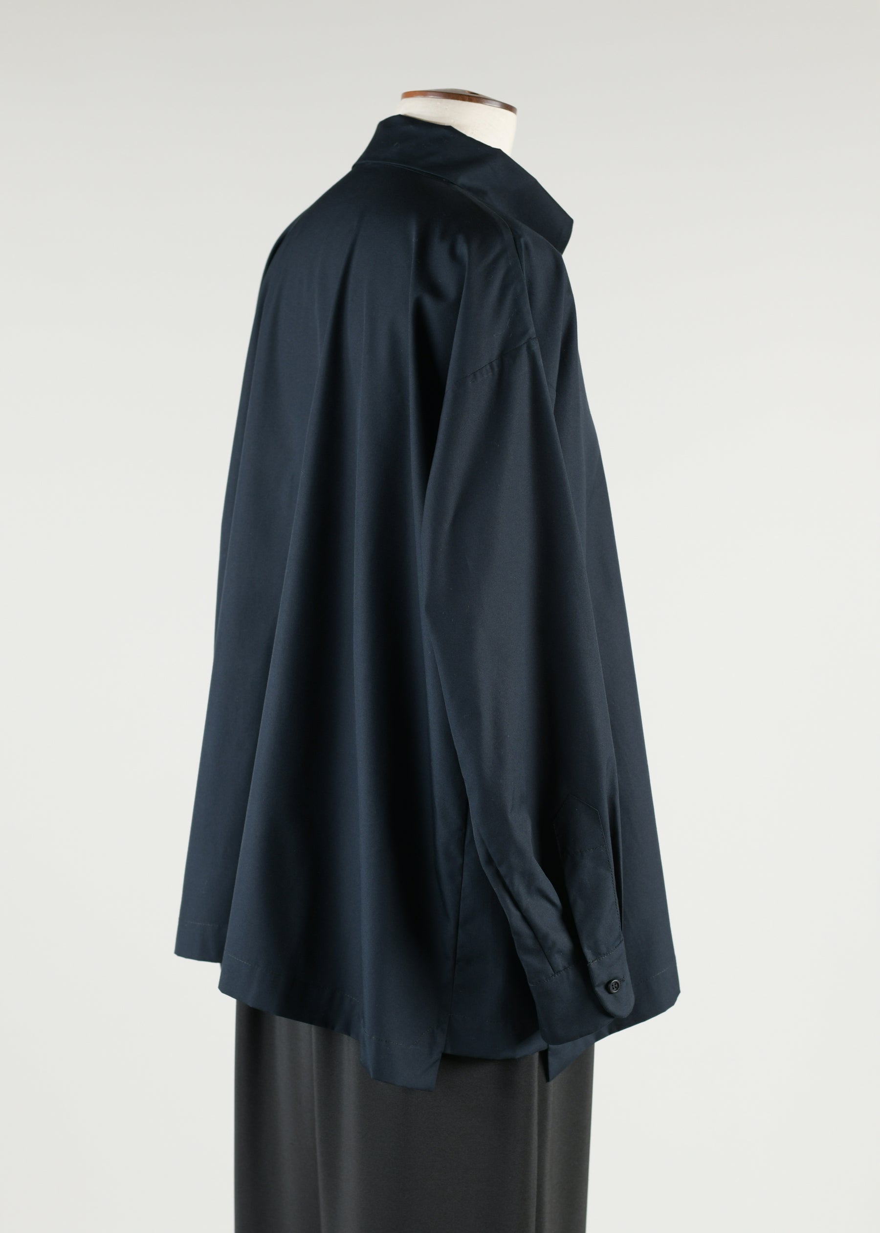 slim a-line shirt with collar and stepped inserts - long