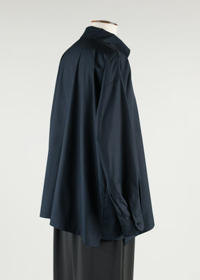 slim a-line shirt with collar and stepped inserts - long