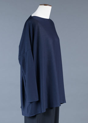 wide slim sleeve slash neck - long
