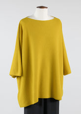 cashmere square 3/4 sleeve top - long