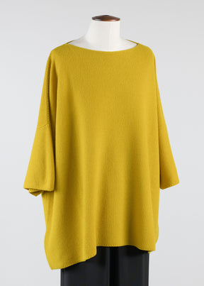 cashmere square 3/4 sleeve top - long