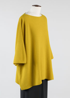 cashmere square 3/4 sleeve top - long