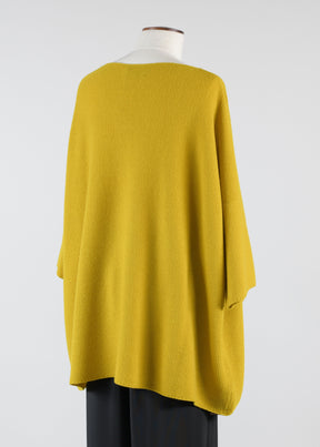 cashmere square 3/4 sleeve top - long