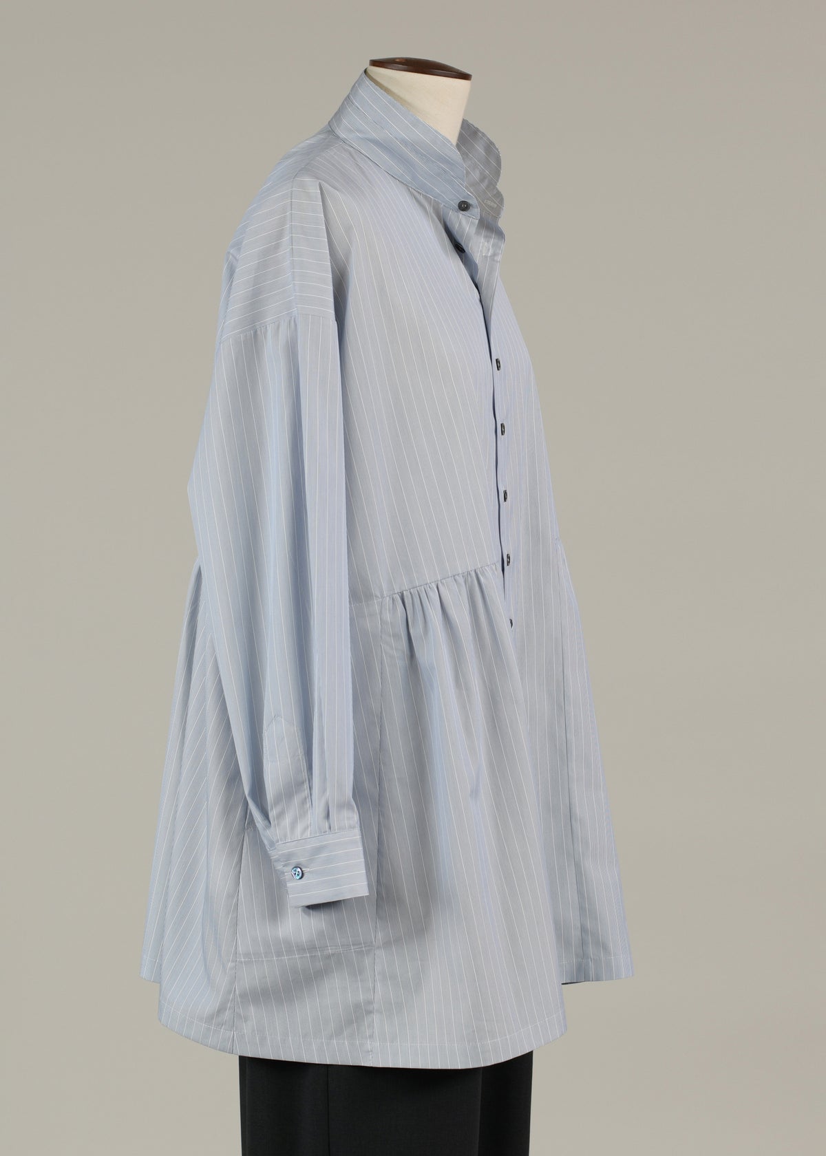 double stand col shirt w/pleated layer - long plus