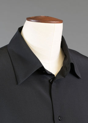silk side pannelled shirt with collar and folded cuff - long