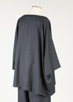 wool 3/4 sleeve bateau neck tunic - long